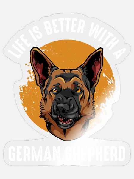 Leben ist Besser Mit Deutschem Schäferhund - Sticker Größe S (10 x 10 cm) - Transparent glänzend
