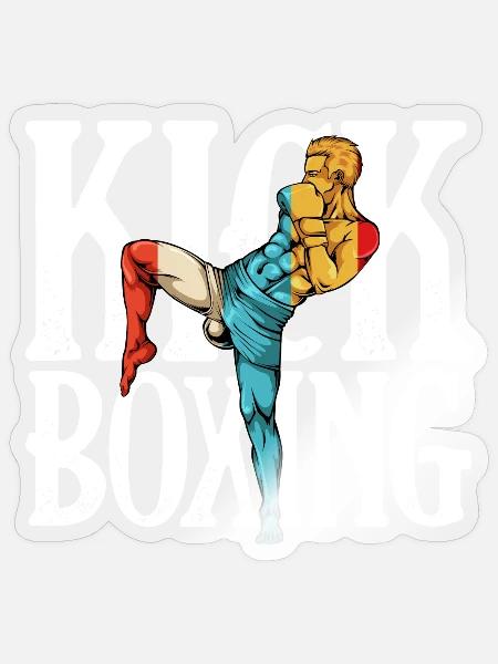 Kickboxing Kraftsilhouette - Sticker Größe S (10 x 10 cm) - Transparent glänzend