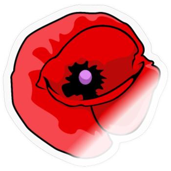 Kunstvolle Mohnblume auf Leinwand - Sticker Größe S (10 x 10 cm) - Transparent glänzend - Vorne