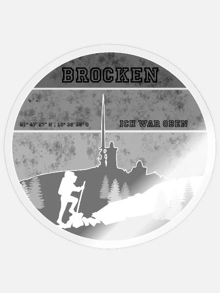 Ich geh Wandern - Brocken Harz - Sticker Größe S (10 x 10 cm) - Transparent glänzend