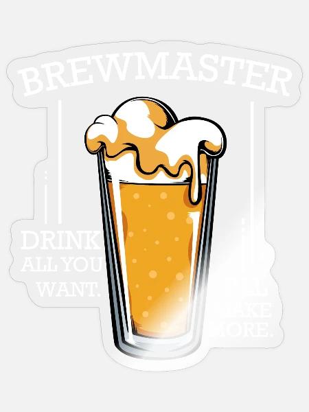Biermeister Spruch Glas - Sticker Größe S (10 x 10 cm) - Transparent glänzend