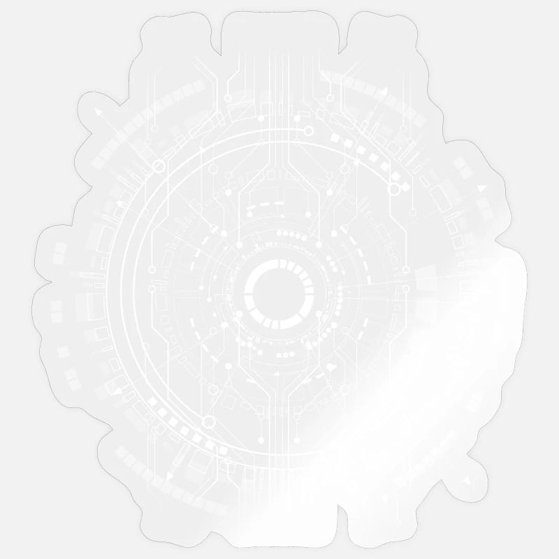ordinateur c-base étoile space cpu nerd pc coder star - Sticker taille S (10 x 10 cm) - brillant transparent
