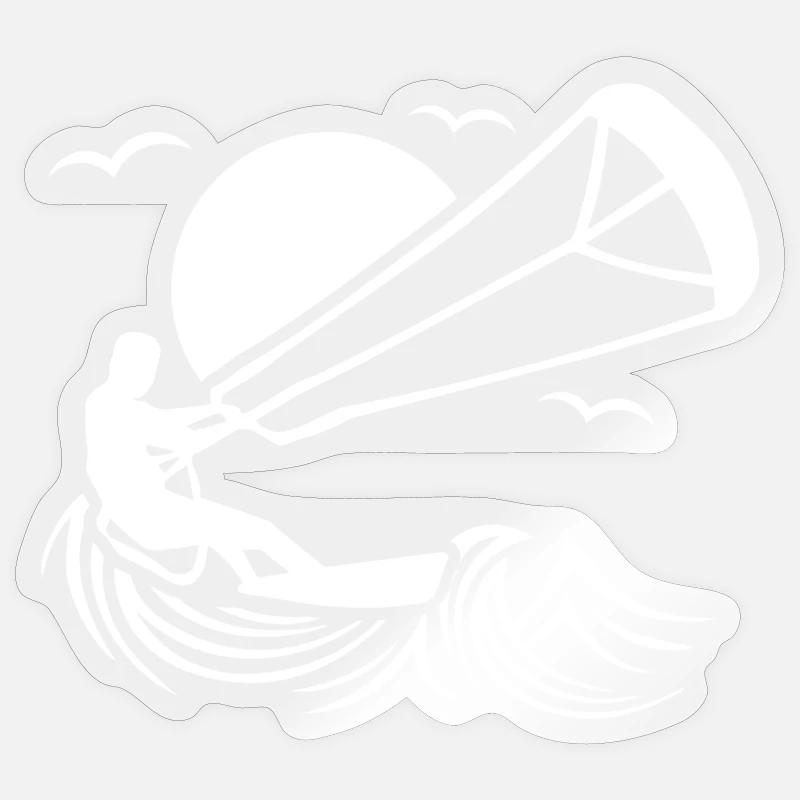 Kitesurfer Geschenkidee - Sticker Größe S (10 x 10 cm) - Transparent glänzend