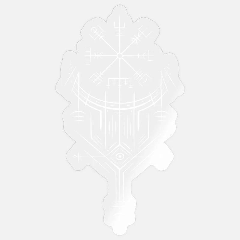 Vegvisir Runes Compass - Vikings Celtes germaniques - Sticker taille S (10 x 10 cm) - brillant transparent