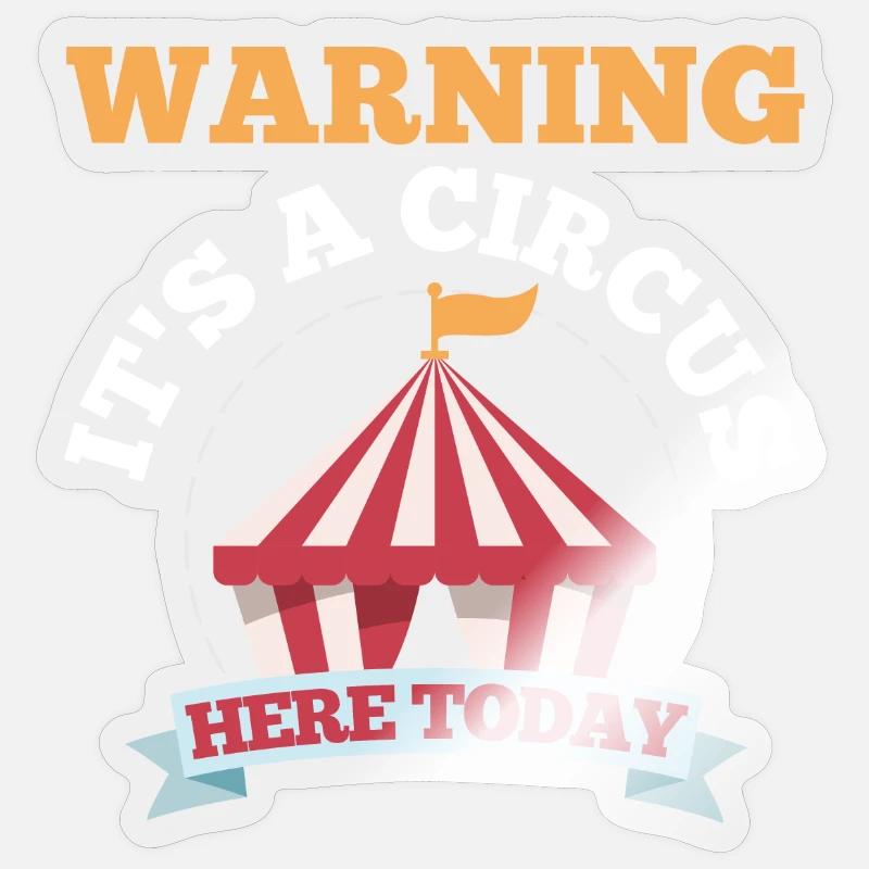 Cirque - Sticker taille S (10 x 10 cm) - brillant transparent