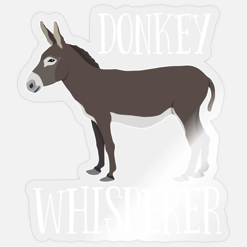 Donkey - Chuchoteur d’âne - Sticker taille S (10 x 10 cm) - brillant transparent