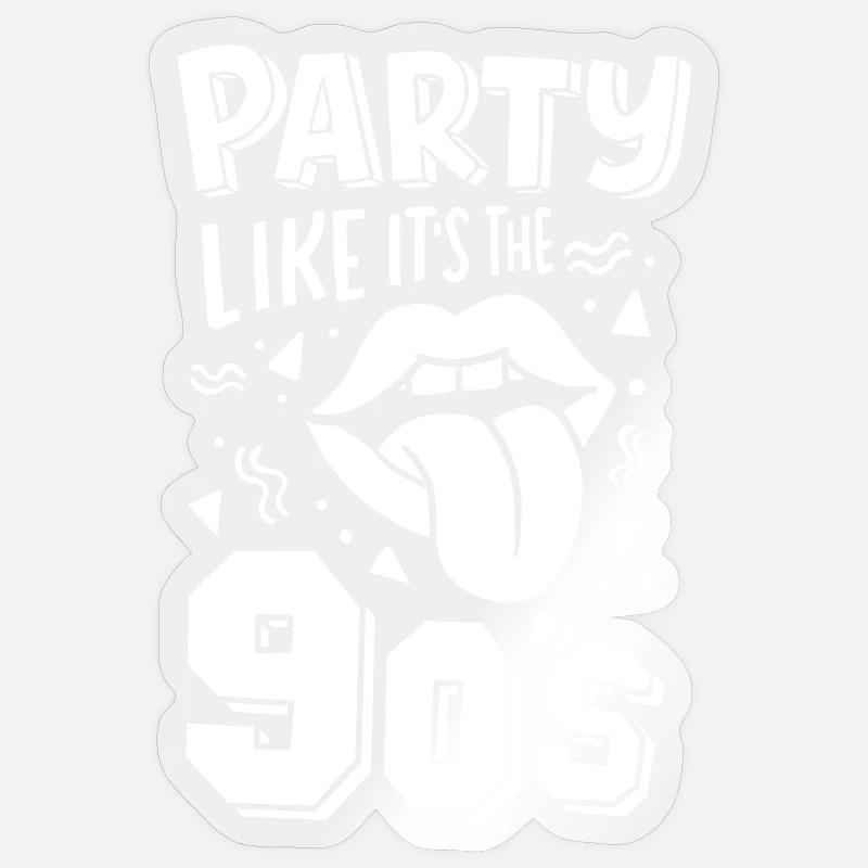 90s - Sticker size S (10 x 10 cm) - transparent glossy