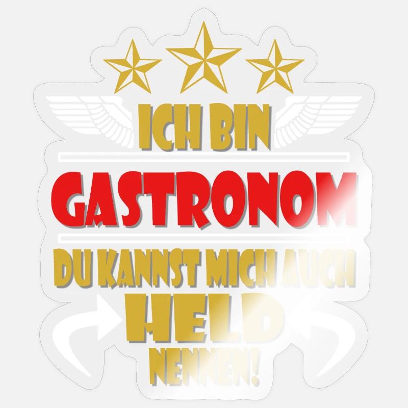 Gastronom Restaurant Gastronomie - Sticker Größe S (10 x 10 cm) - Transparent glänzend