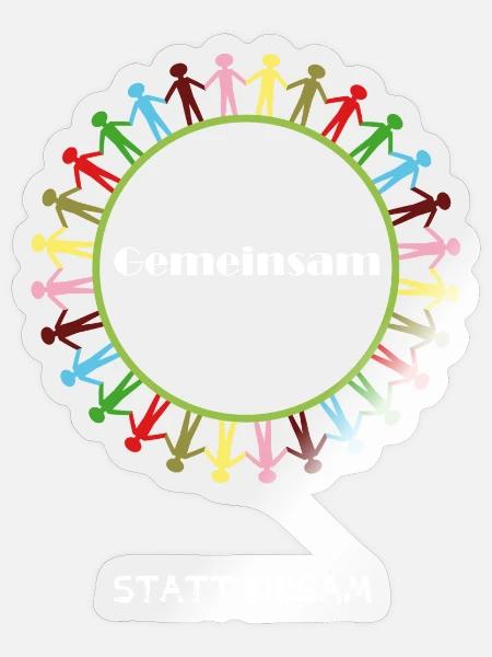 Gemeinsam Kreis der Vielfalt - Sticker Größe S (10 x 10 cm) - Transparent glänzend