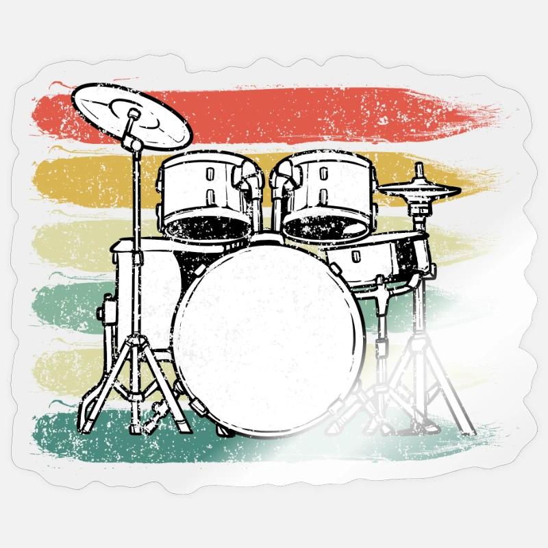 Drummer Drums - Sticker size S (10 x 10 cm) - transparent glossy