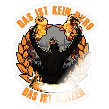 Ultras Fussball Fans Glitzer hooligans - Sticker Größe S (10 x 10 cm) - Transparent glänzend - Vorne