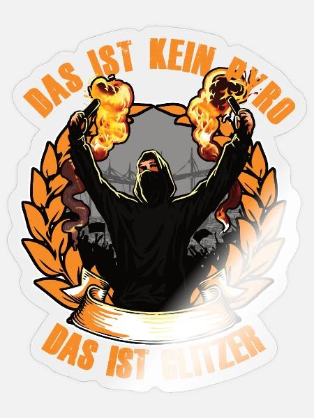 Ultras Fussball Fans Glitzer hooligans - Sticker Größe S (10 x 10 cm) - Transparent glänzend