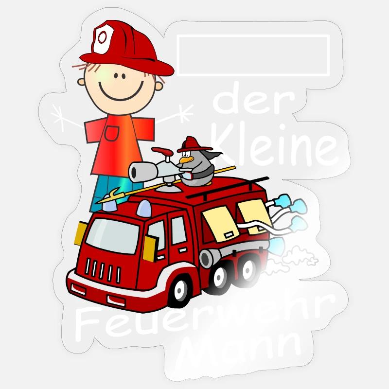 Kleine Feuerwehrmann - Sticker Größe S (10 x 10 cm) - Transparent glänzend