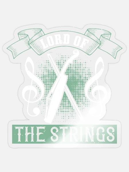 Violine - Lord of the strings - Sticker Größe S (10 x 10 cm) - Transparent glänzend