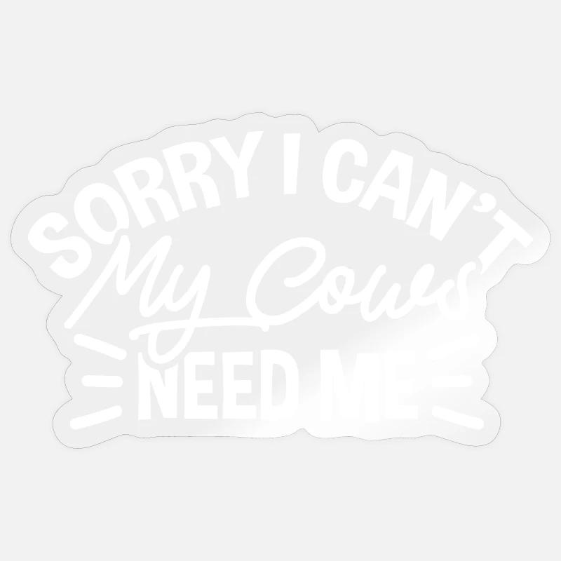 Vaches - Sticker taille S (10 x 10 cm) - brillant transparent