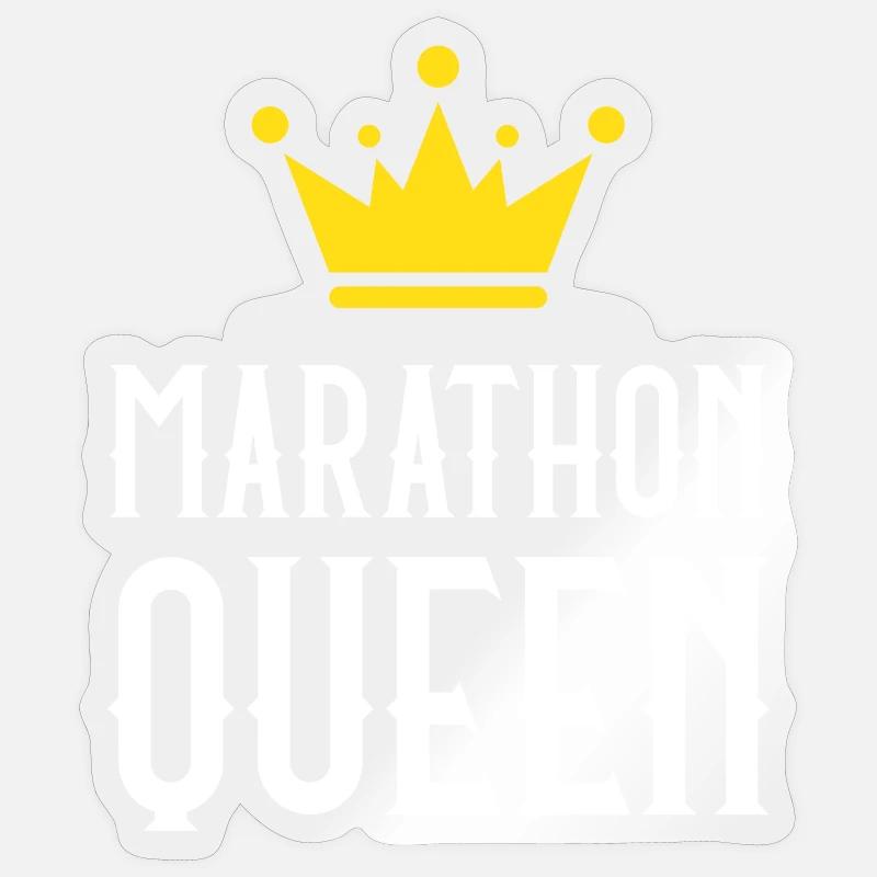 Marathon Queen - Sticker taille S (10 x 10 cm) - brillant transparent