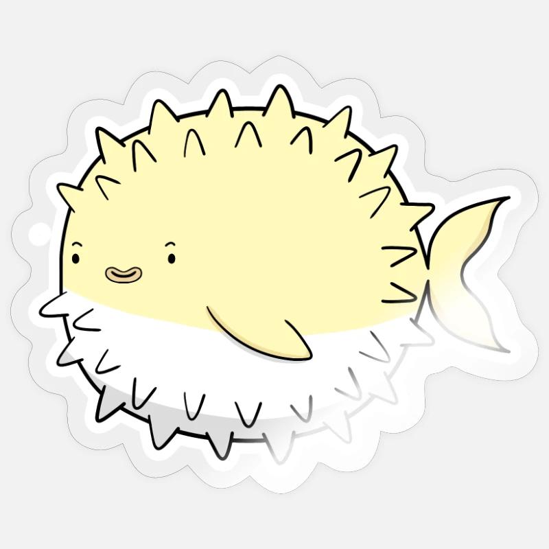 Poisson-globe - Sticker taille S (10 x 10 cm) - brillant transparent