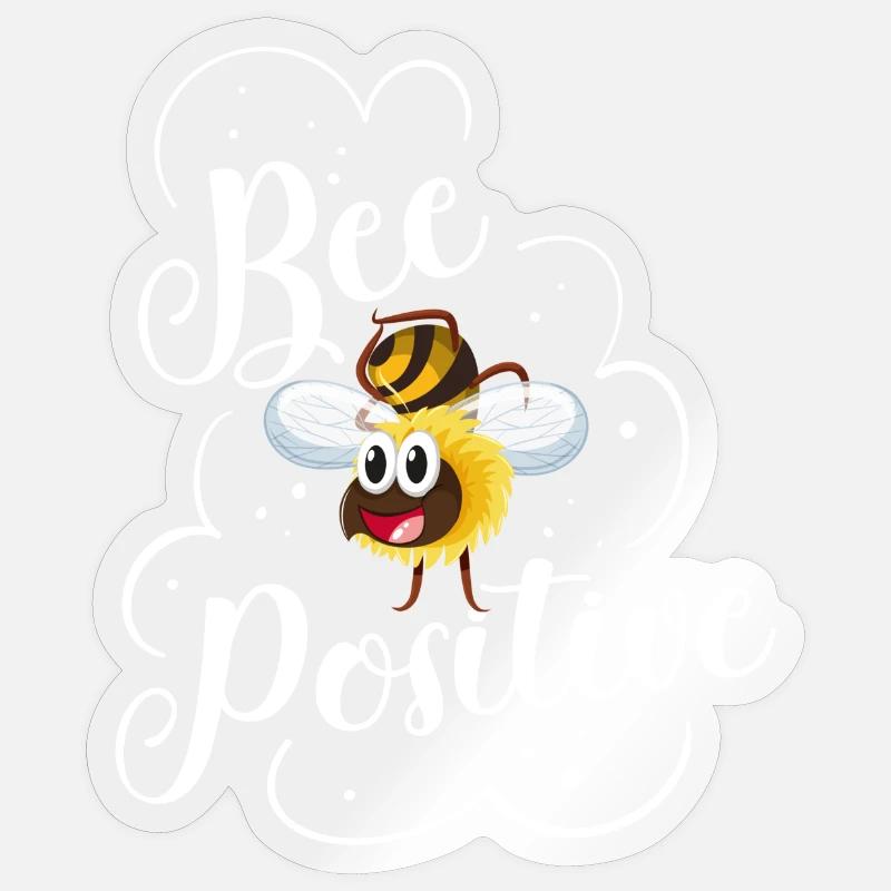 Abeilles positives disant apiculteurs - Sticker taille S (10 x 10 cm) - brillant transparent