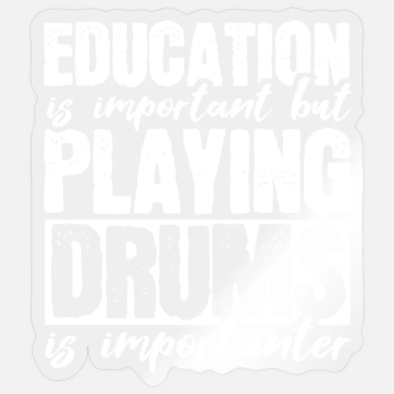 Batteur de batterie - Sticker taille S (10 x 10 cm) - brillant transparent