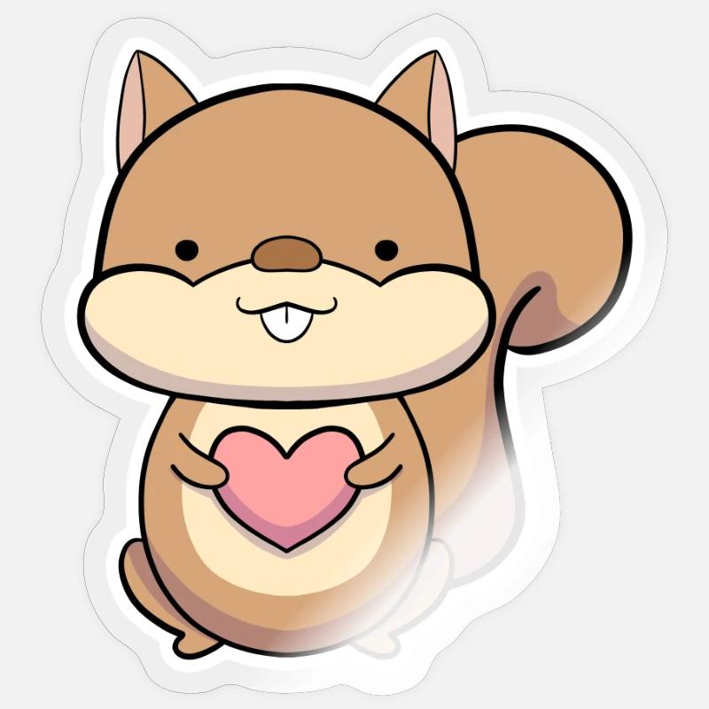écureuil - Sticker taille S (10 x 10 cm) - brillant transparent