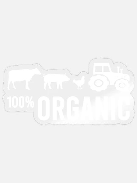 Organic Bio Bauer Landwirt Nutztiere Geschenk - Sticker Größe S (10 x 10 cm) - Transparent glänzend