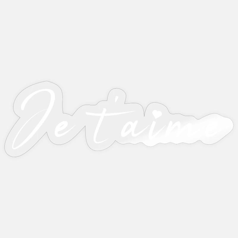 Je t'aime Script Romance - Sticker Größe S (10 x 10 cm) - Transparent glänzend