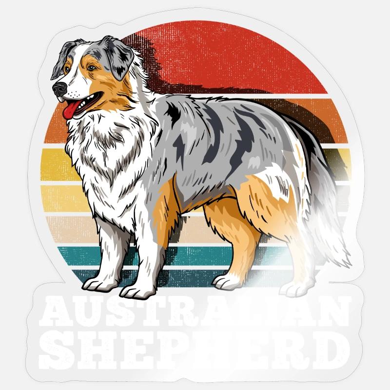 Berger Australien Aussie Rétro - Sticker taille S (10 x 10 cm) - brillant transparent