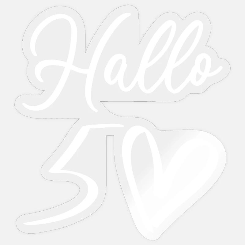 Warm welcome with handwritten design - Sticker size S (10 x 10 cm) - transparent glossy
