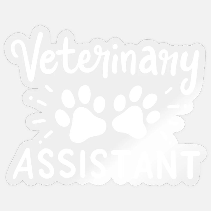 Veterinary Assistant Vet Tech - Sticker size S (10 x 10 cm) - transparent glossy