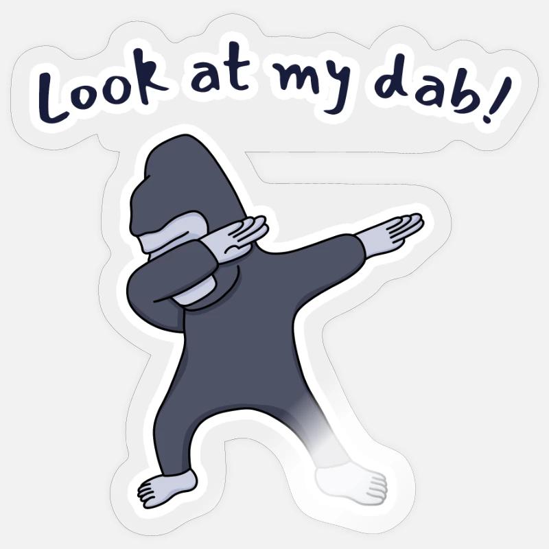 Regarde mon dab ! Gorille Sticker taille S (10 x 10 cm)