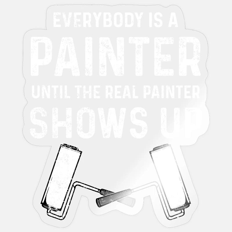 Painter paint brush - Sticker size S (10 x 10 cm) - transparent glossy
