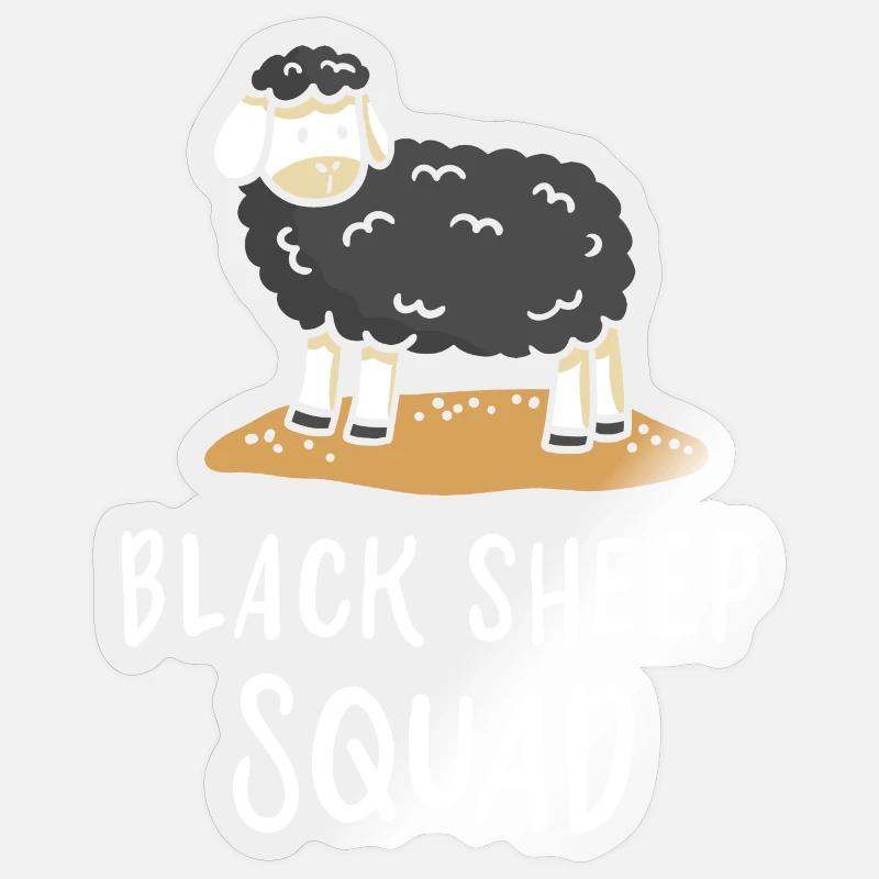Black sheep - Sticker size S (10 x 10 cm) - transparent glossy