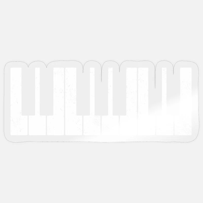 Clavier de pianiste piano - Sticker taille S (10 x 10 cm) - brillant transparent