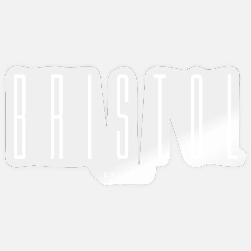 Lettrage Bristol - Sticker taille S (10 x 10 cm) - brillant transparent