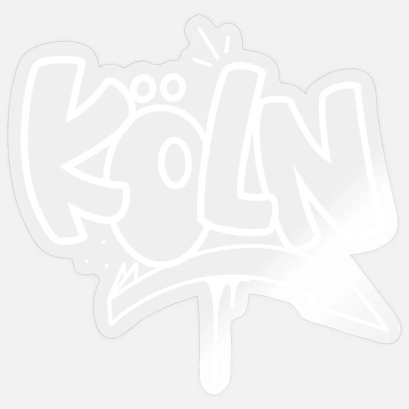 Graffiti de Cologne - Sticker taille S (10 x 10 cm) - brillant transparent
