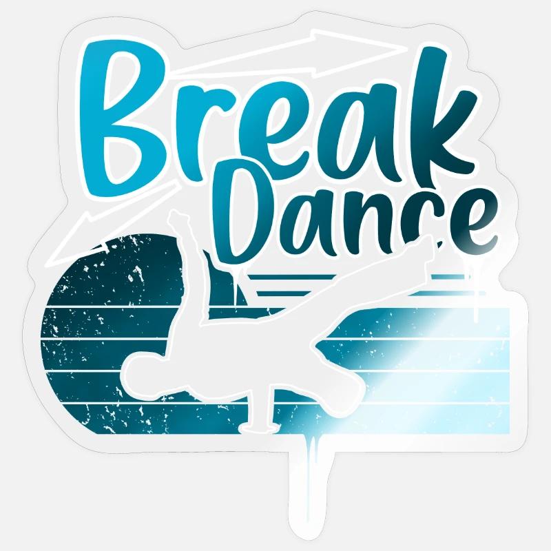 Breakdance - Sticker taille S (10 x 10 cm) - brillant transparent