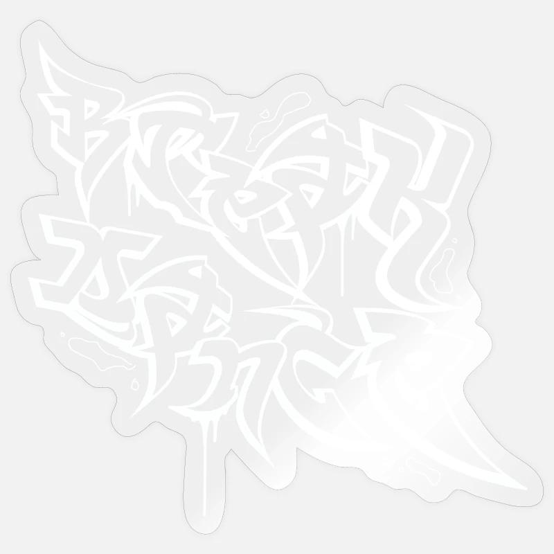 Graffiti de breakdance - Sticker taille S (10 x 10 cm) - brillant transparent