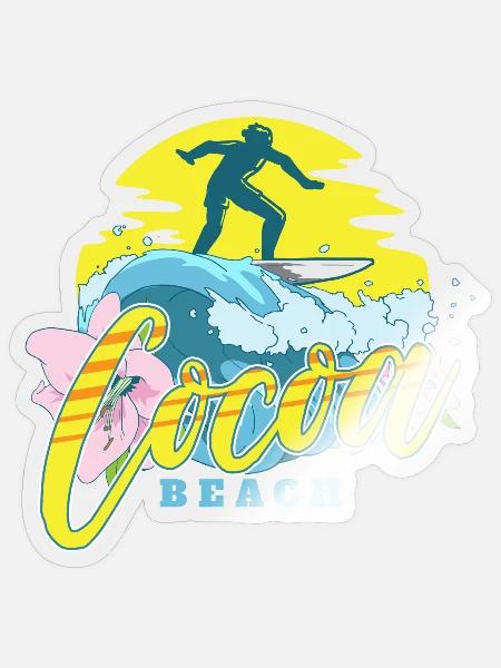 Cocoa Beach - Sticker Größe S (10 x 10 cm) - Transparent glänzend