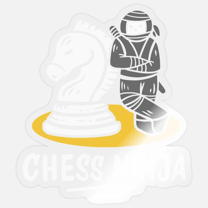 Joueurs d’échecs - Sticker taille S (10 x 10 cm) - brillant transparent
