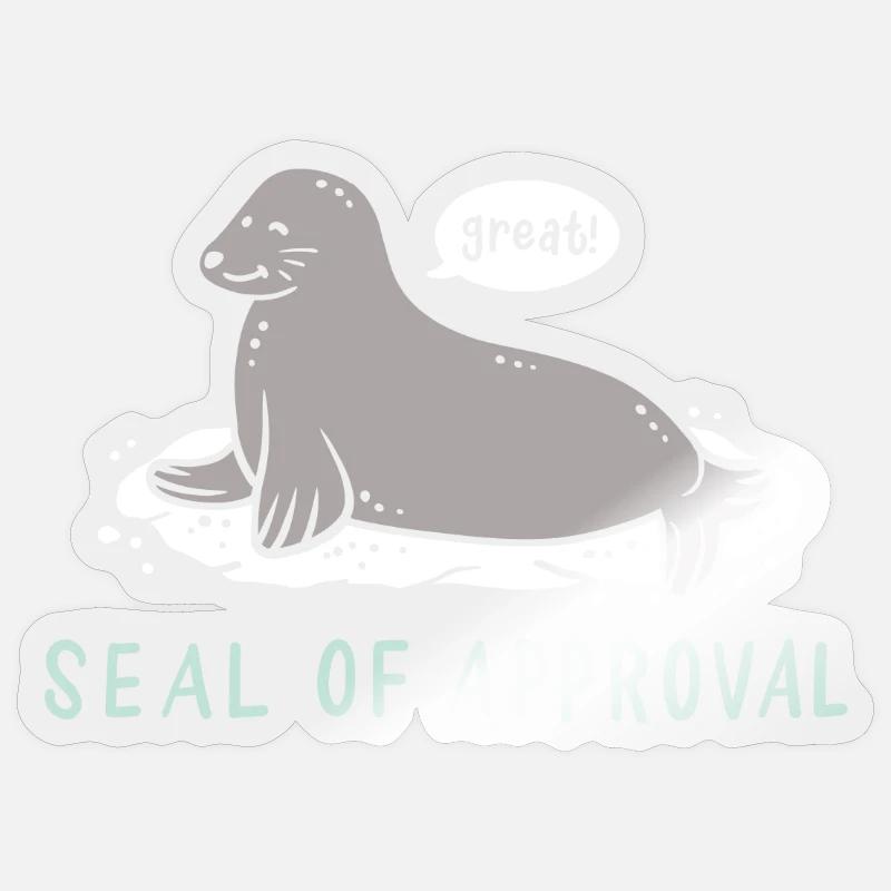 Phoque - Sticker taille S (10 x 10 cm) - brillant transparent