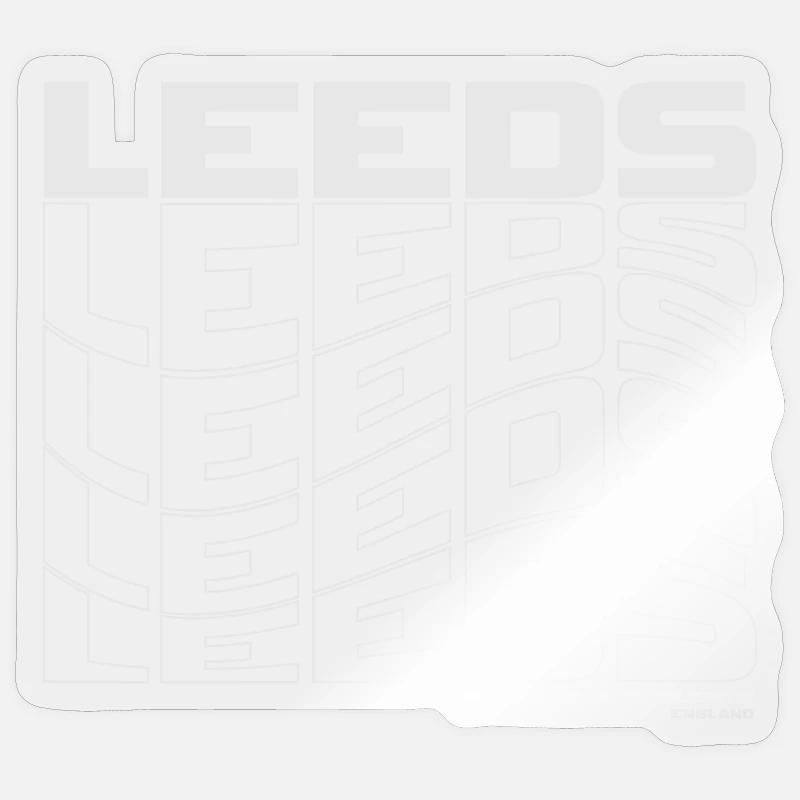 Leeds Angleterre - Sticker taille S (10 x 10 cm) - brillant transparent