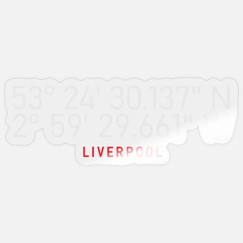 Liverpool Coordinates Emblem - Sticker size S (10 x 10 cm) - transparent glossy