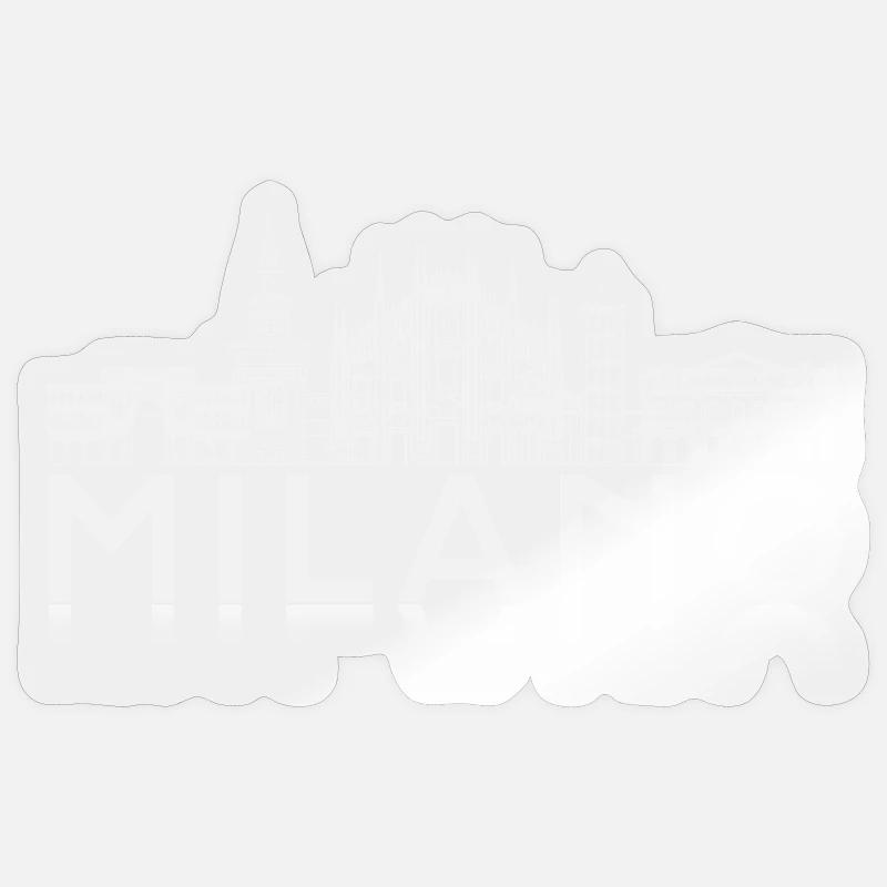 Milano Skyline Silhouette Reflection - Sticker taille S (10 x 10 cm) - brillant transparent