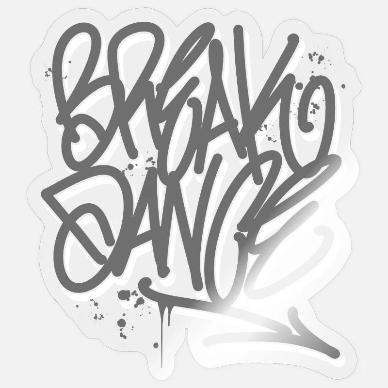 Breakdance Graffiti Sticker Größe S (10 x 10 cm)
