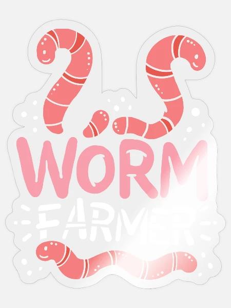 Wurmbauer Würmer - Sticker Größe S (10 x 10 cm) - Transparent glänzend