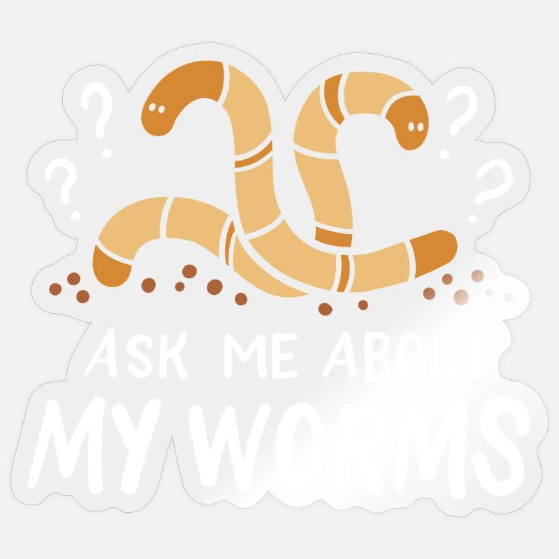 Worms Worm builders - Sticker size S (10 x 10 cm) - transparent glossy