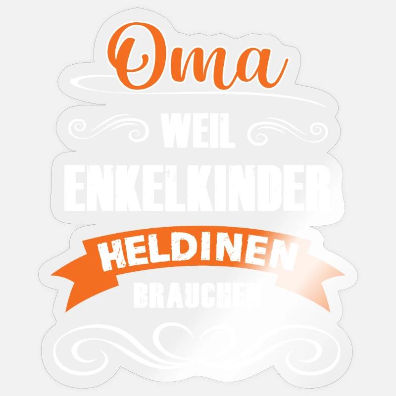 Oma Wächst Enkelkinder Heldinnen - Sticker Größe S (10 x 10 cm) - Transparent glänzend