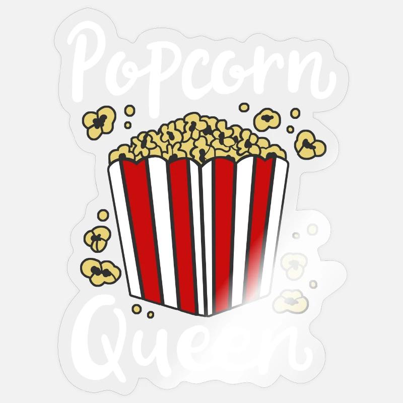Pop-corn - Sticker taille S (10 x 10 cm) - brillant transparent