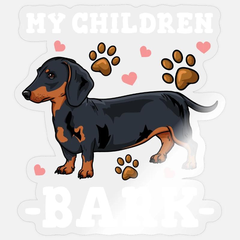 Dackel - Sticker Größe S (10 x 10 cm) - Transparent glänzend