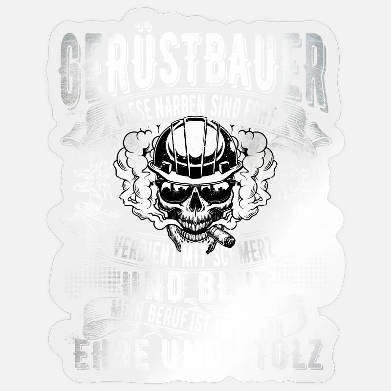 Gerüstbauer - Sticker Größe S (10 x 10 cm) - Transparent glänzend